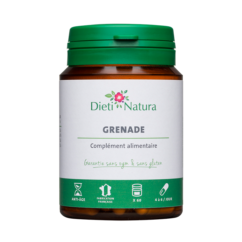 Grenade 60 et 200 Gélules - Anti-âge | Dieti-Natura Grenade 60 et 200 Gélules - Anti-âge | Dieti-Natura