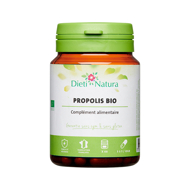 Propolis Bio 60 et 200 Gélules Défenses Naturelles Dieti Natura