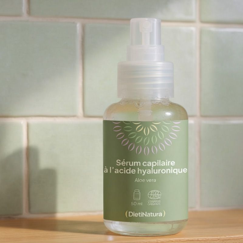 Sérum capillaire à l'acide hyaluronique hydratant certifié Bio