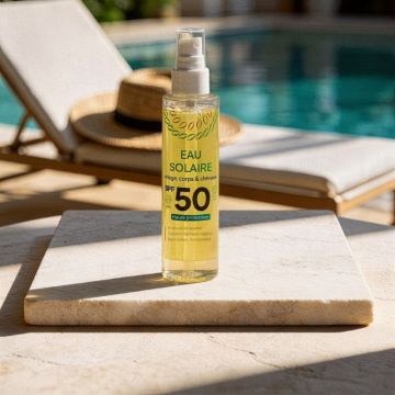 Eau solaire visage, corps et cheveux SPF50