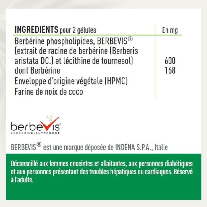 Composition détaillée d'une gélule de berbérine de qualité